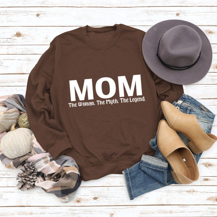 Coffee colored sweater (white font) / S