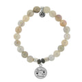 Moonstone Stone Bracelet with Brother's Love Sterling Silver Charm