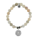 Moonstone Stone Bracelet with Ocean Lover Sterling Silver Charm