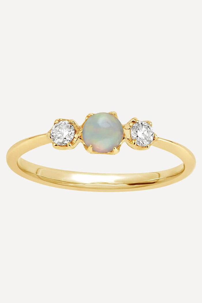 Moonstone Pearl Ring