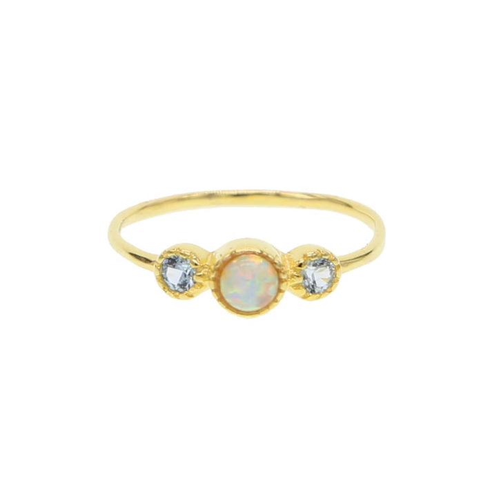 Moonstone Pearl Ring