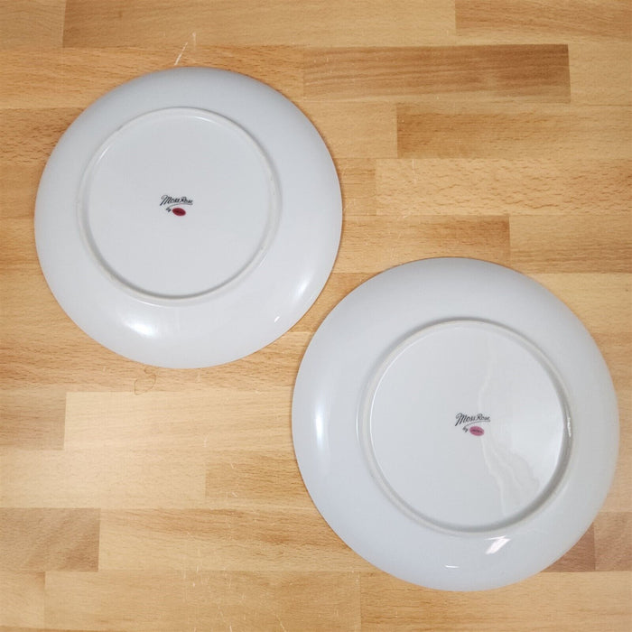 Moss Rose Salad Plate Set of 2 Pink Flowers Gold Trim 7.5" (19cm) Sango Japan