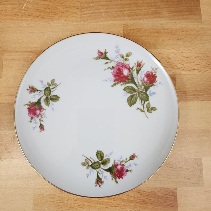 Moss Rose Salad Plate Set of 2 Pink Flowers Gold Trim 7.5" (19cm) Sango Japan