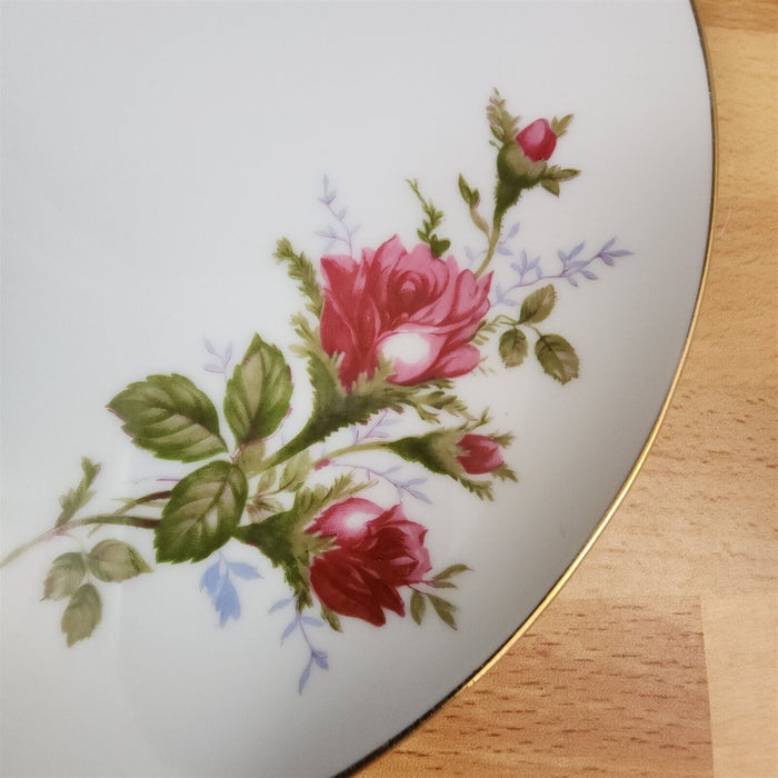 Moss Rose Salad Plate Set of 2 Pink Flowers Gold Trim 7.5" (19cm) Sango Japan