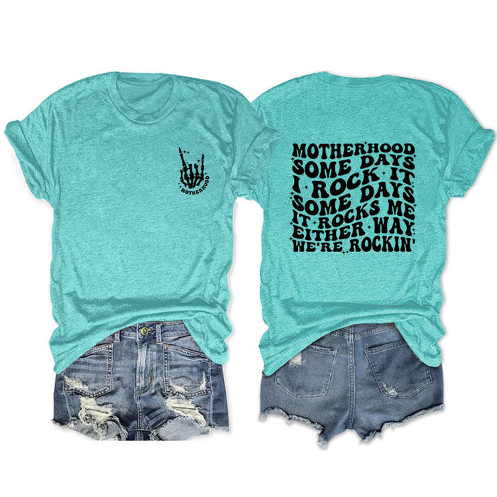 Deep water blue front chest (black font) / S