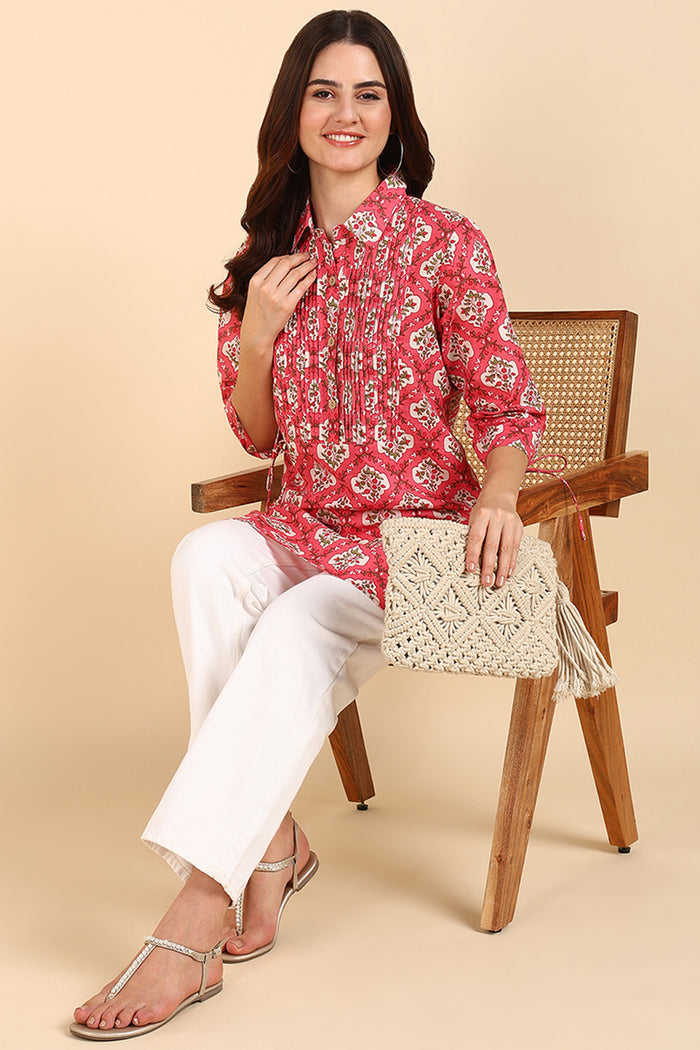Multicolor Floral Printed 100 Soft Cotton Zipless Maternity Top - Front view showing breathable fabric and practical