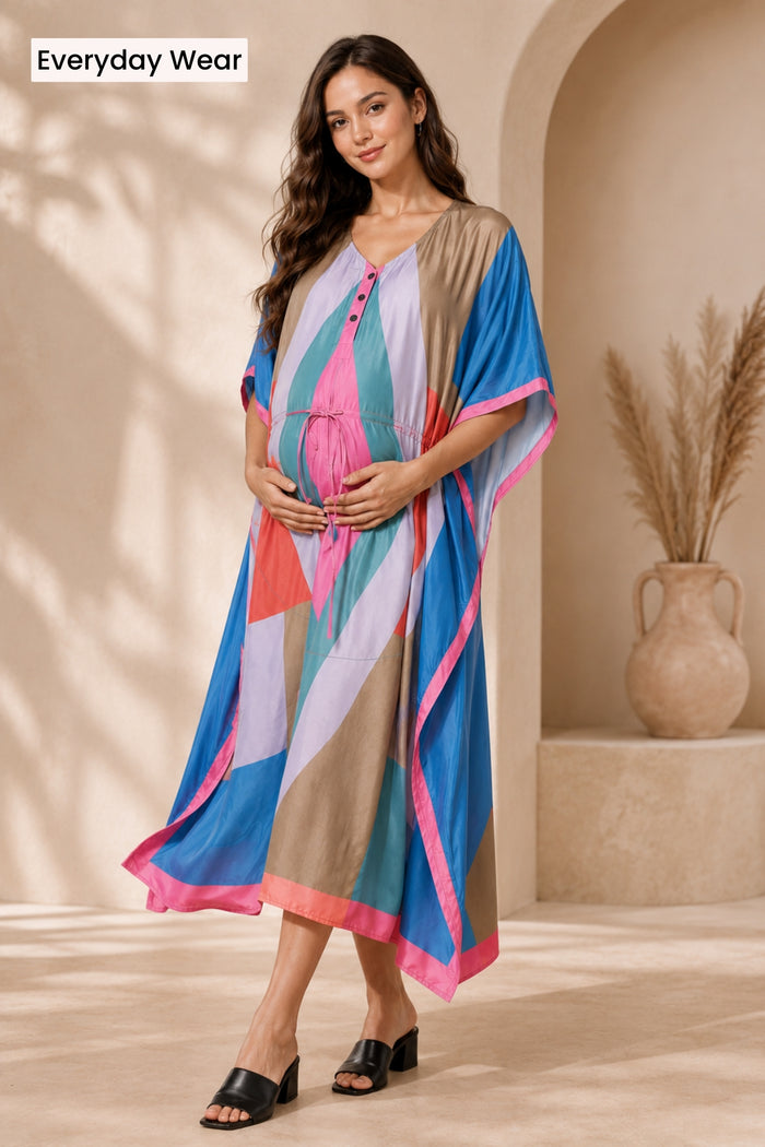 Multicolor Maternity Zipless Feeding Kaftan