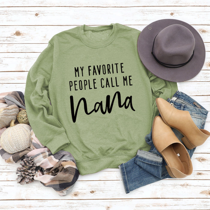Olive sweater (black font) / S