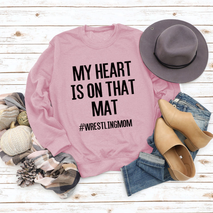 MY HEART IS Printed Letters Long Sleeve Casual Fashion Women Sweatshirt