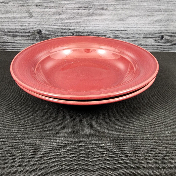 Nancy Calhoun Raspberry Soup Bowl Stoneware Round 8 inch Set of 2