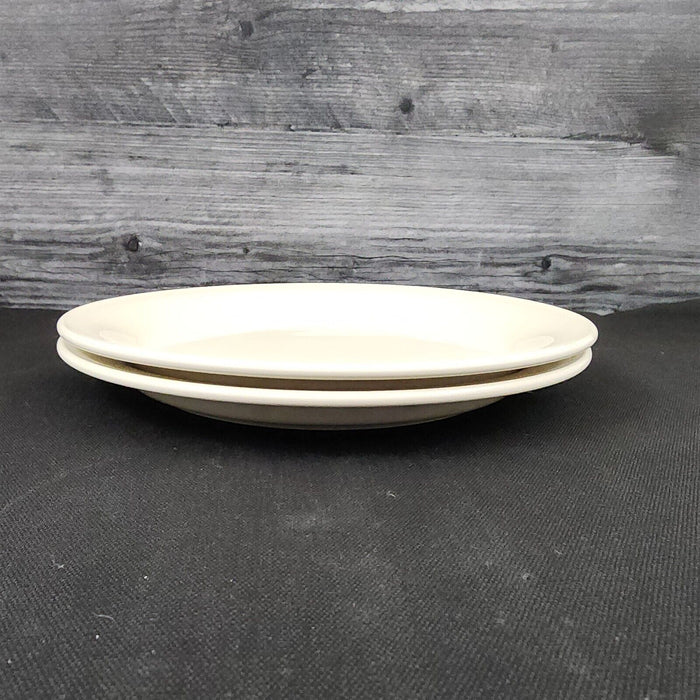 Nancy Calhoun Vanilla White Salad Plate Ceramic Stoneware Round 8 inch Set of 2