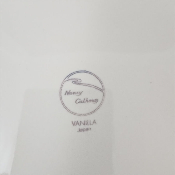 Nancy Calhoun Vanilla White Salad Plate Ceramic Stoneware Round 8 inch Set of 2