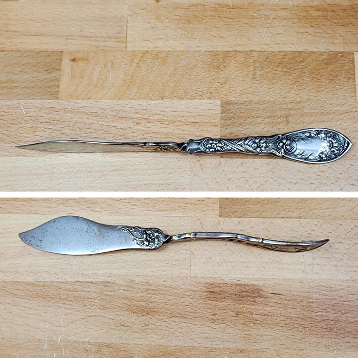 Narcissus by Oneida Silver 1908 Flat Twisted Handle Master Butter Knife flatware