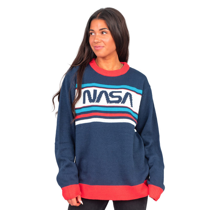NASA Log 1980s Style Unisex Ugly Christmas Sweater