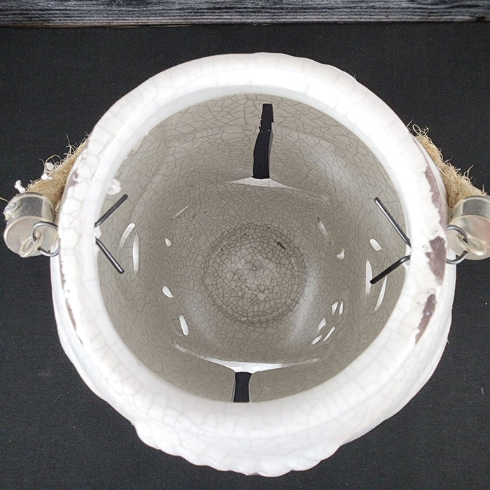 Nautical Maritime Lantern White Tea light Candle Holder Weathered Look Lamp