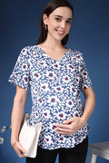 Navy Blue Feeding Top; offers comfort and style for daily wear.