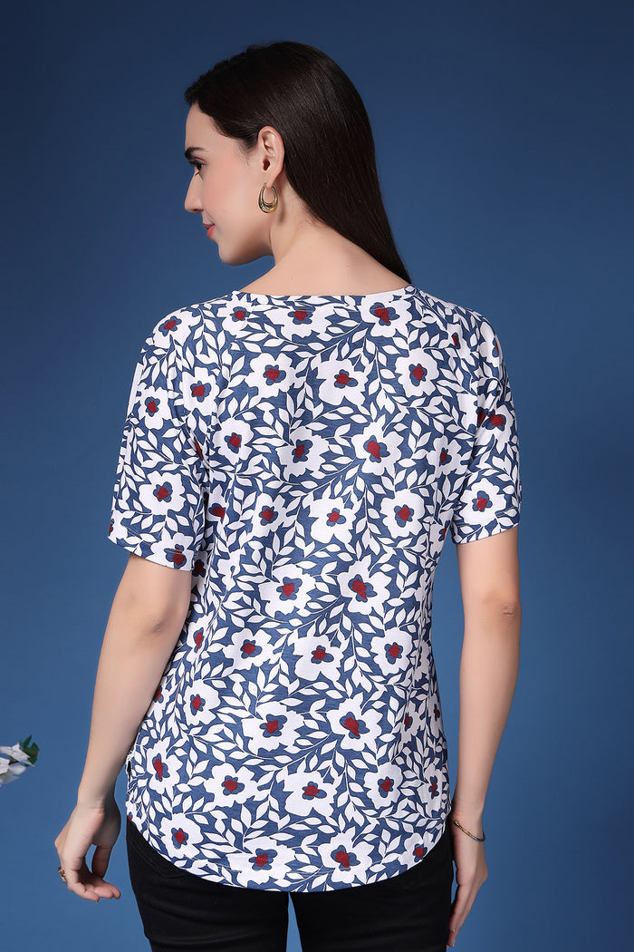 Navy Blue Feeding Top; side zip ensures simple and quick nursing.
