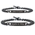 NEHZUS Couples Customize Bracelets Stainless Steel Personalize Jewelry Gift Ideas