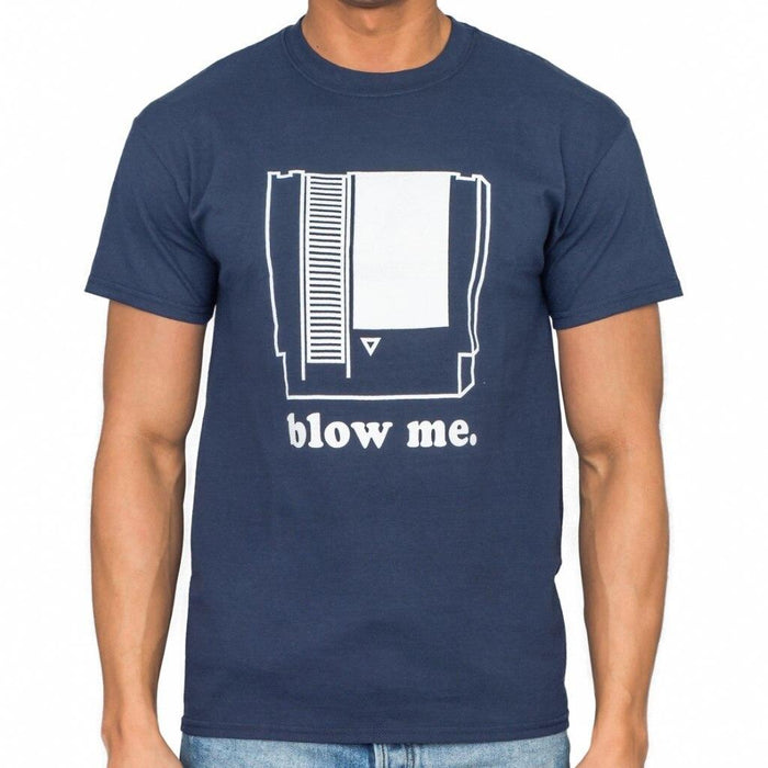 Nintendo Blow Me Navy Adult T-shirt-tvso