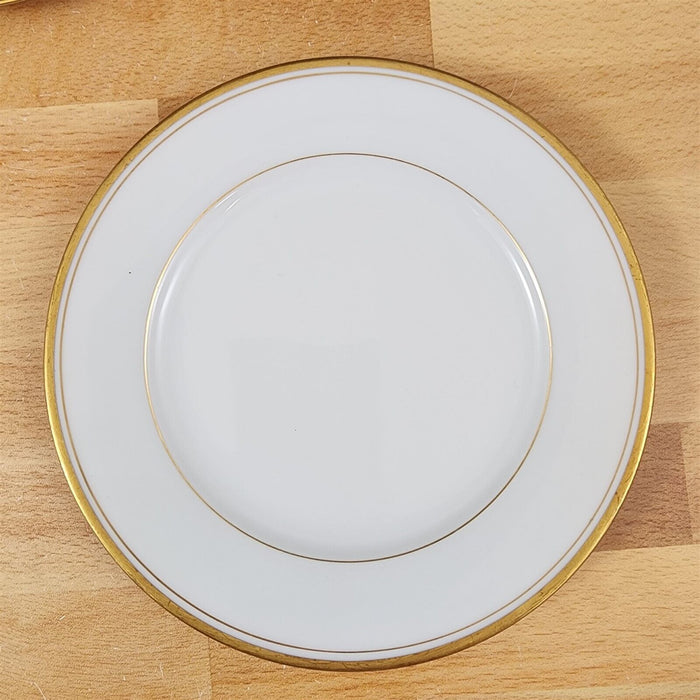 Noritake Goldart 5290 Set of 4 Bread and Butter Plates Gold Trim Band 6"