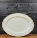 Noritake Goldart Oval Serving Platter White Ceramic Gold Trim 12" Plate 5290