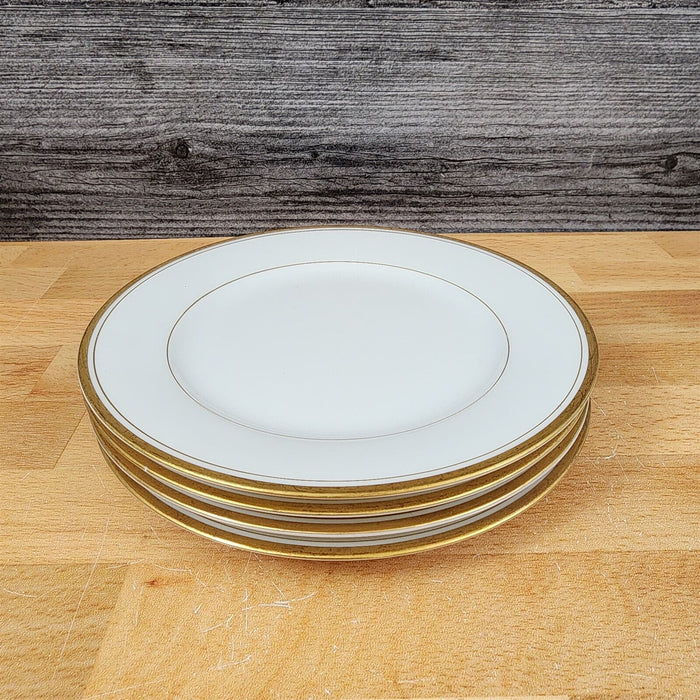 Noritake Goldart Salad Plate Set of 4 Ceramic Gold Trim Band 7.5" 5290