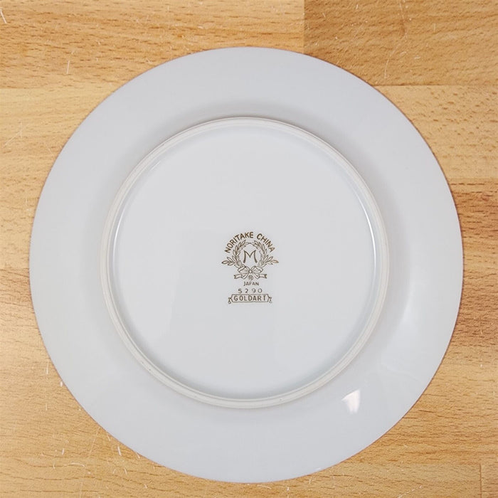 Noritake Goldart Salad Plate White Ceramic Gold Trim Band 7.5" 5290