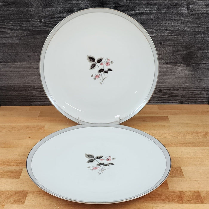 Noritake Grayson Dinner Plate Set of 2 Ceramic Vintage China Pink Flower 5697