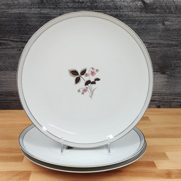 Noritake Grayson Dinner Plate Set of 3 Ceramic Vintage China Pink Flower 5697
