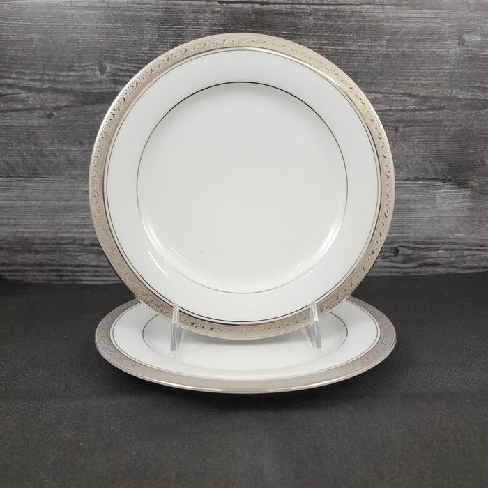 Noritake Legendary Crestwood Platinum Set of 2 Bread & Butter 6.25" Plates 4166