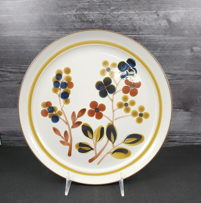 Noritake October Fest Dinner Plate Stoneware Brown Blue Yellow Floral