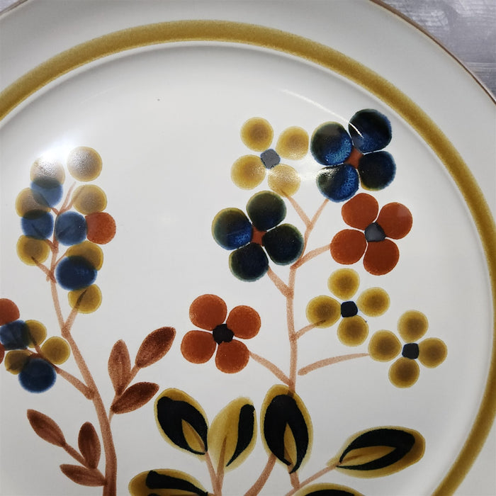 Noritake October Fest Dinner Plate Stoneware Brown Blue Yellow Floral
