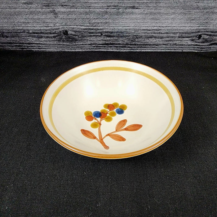 Noritake October Fest Set of 2 Soup Bowls Stoneware Brown Blue Yellow Floral