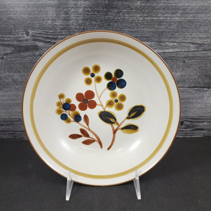 Noritake October Fest Vegetable Serving Bowl Stoneware Brown Blue Yellow Floral