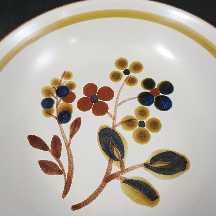 Noritake October Fest Vegetable Serving Bowl Stoneware Brown Blue Yellow Floral