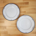 Noritake Ontario Salad Plate Set of 2 Pink Flowers Blue Gold Band 8â€ 3763