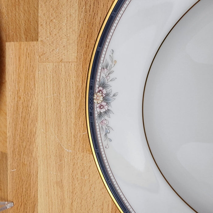 Noritake Ontario Salad Plate Set of 2 Pink Flowers Blue Gold Band 8â€ 3763