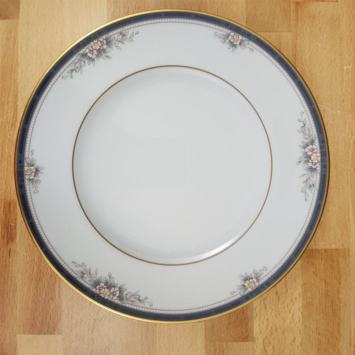 Noritake Ontario Salad Plate Set of 2 Pink Flowers Blue Gold Band 8â€ 3763