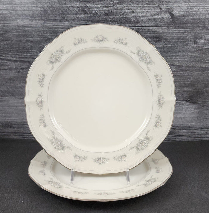 Noritake Southern Lace 2 Dinner Plate Set Ceramic China Vtg Ivory Flower Ribbons