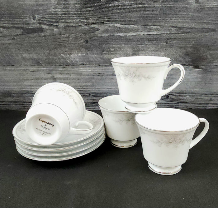 Noritake Sweet Leilani Set of 4 Tea Cup & Saucer Coffee Mug Legendary 3482