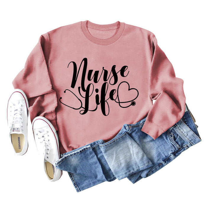 Rose gold sweater (black font) / S