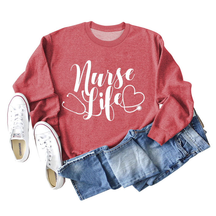 Red sweater (white font) / S