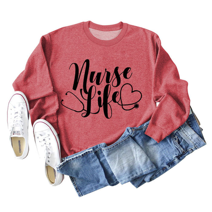 Red sweater (black font) / S