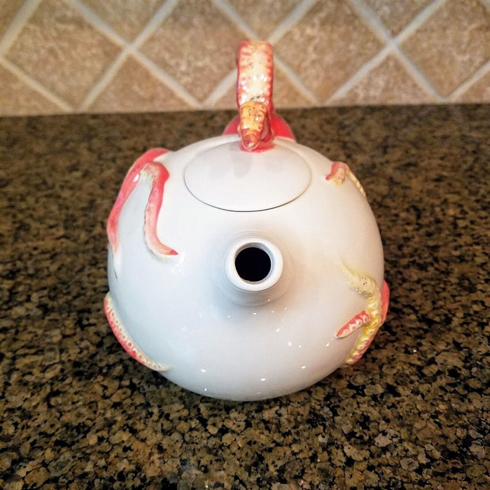 Octopus Teapot Ceramics Red Decorative Animal Tea Pot Decor by Blue Sky