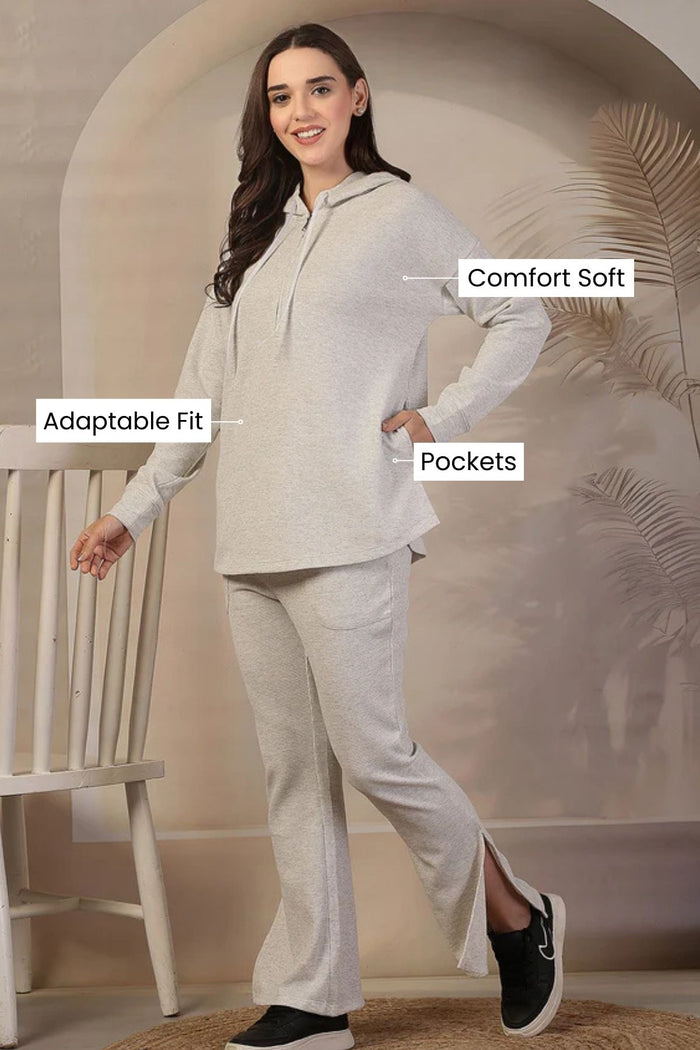 Maternity Off White Solid Maternity Feeding Lounge Set
