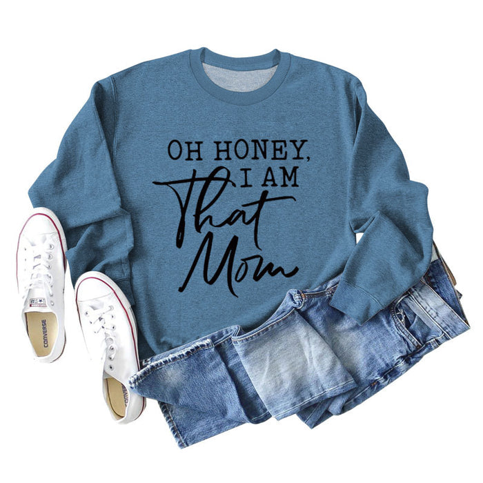 Blue sweater (black font) / S