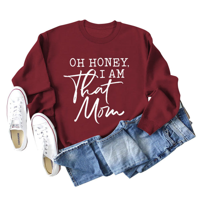 Wine red sweater (white font) / S
