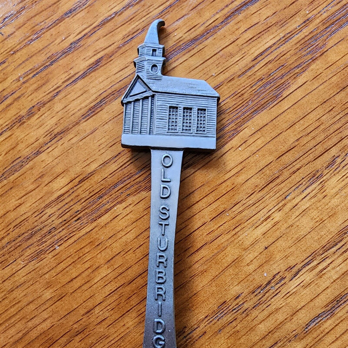 Old Sturbridge Village Massachusetts Collectible Travel Souvenir Spoon 4" Pewter