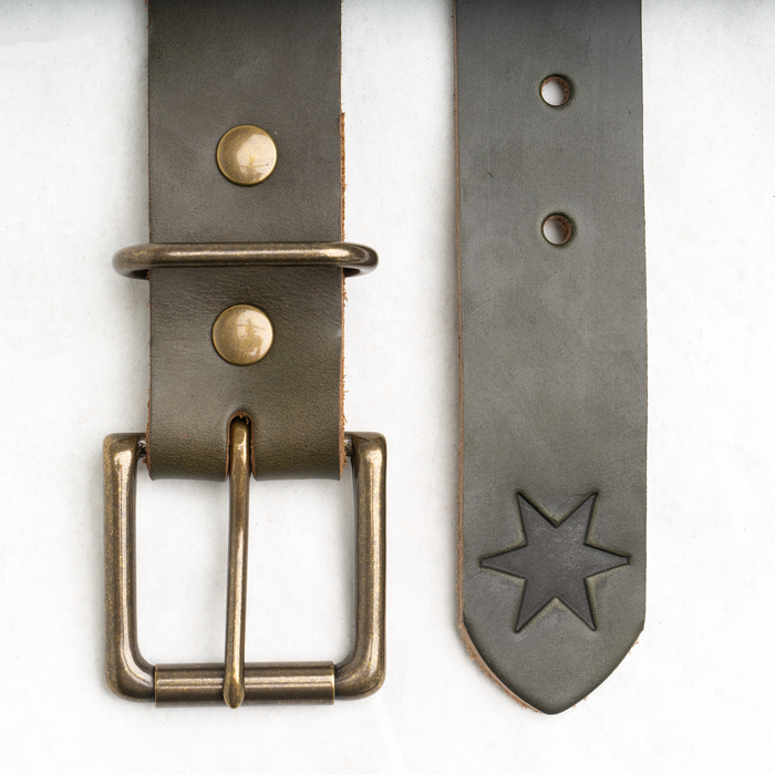 Olive Leather Belt