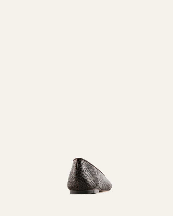 Black shoe on a white background